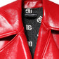 Red Lambskin Full Zipper Jacket