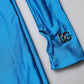 Blue Nylon Turtleneck Bodycon Jumpsuit Dress