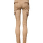 Brown Cotton Mid Waist Skinny Denim Jeans