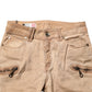 Brown Cotton Mid Waist Skinny Denim Jeans