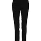 Black Wool Mid Waisted Tapered Dress Pants