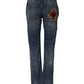 Blue Cotton Tattered Boyfriend Denim Jeans