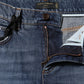 Blue Cotton Tattered Boyfriend Denim Jeans