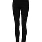 Black Cotton Skinny Mid Waisted Denim Jeans