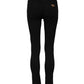 Black Skinny Cotton Mid Waisted Denim Jeans