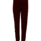 Red Viscose DG Logo Mid Waist Pants