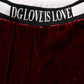 Red Viscose DG Logo Mid Waist Pants