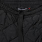 Black Quilted Mid Waist Jogger Pants