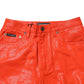 Orange Cotton High Waisted Denim Jeans