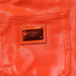 Orange Cotton High Waisted Denim Jeans