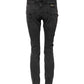 Gray Skinny Cotton Mid Waisted Denim Jeans