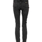 Gray Skinny Cotton Mid Waisted Denim Jeans