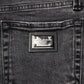 Gray Skinny Cotton Mid Waisted Denim Jeans