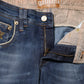 Blue Cotton Mid Waist Wide Leg Denim Jeans