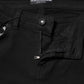 Black Cotton Skinny Mid Waisted Denim Jeans
