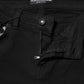 Black Cotton Skinny Mid Waisted Denim Jeans