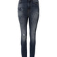 Blue Washed Cotton High Waisted Denim Jeans