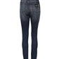 Blue Washed Cotton High Waisted Denim Jeans