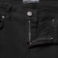 Black Cotton Skinny Mid Waisted Denim Jeans