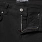 Black Cotton Skinny Mid Waisted Denim Jeans