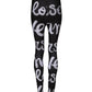 Black Polyester Logo Print Mid Waisted Pants