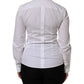White Cotton Collared Long Sleeves Top Shirt