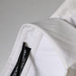 White Cotton Collared Long Sleeves Top Shirt