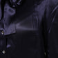 Dark Purple Silk Ascot Collared Blouse Top