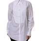White Cotton Long Sleeves Collared Top Shirt