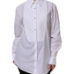 White Cotton Long Sleeves Collared Top Shirt