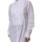 White Cotton Long Sleeves Collared Top Shirt