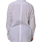 White Cotton Long Sleeves Collared Top Shirt