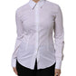 White Cotton Collared Long Sleeves Top Shirt