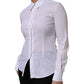White Cotton Collared Long Sleeves Top Shirt