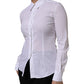 White Cotton Collared Long Sleeves Top Shirt