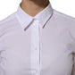 White Cotton Long Sleeves Collared Top Shirt