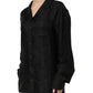 Black Silk DG Embroidery Long Sleeves Top