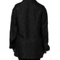 Black Silk DG Embroidery Long Sleeves Top