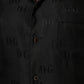 Black Silk DG Embroidery Long Sleeves Top