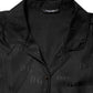 Black Silk DG Embroidery Long Sleeves Top