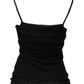Black Wool Sleeveless Square Neck Tank Top