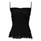 Black Wool Sleeveless Square Neck Tank Top