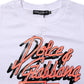 White Cotton Graphic Print Crew Neck T-shirt