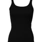 Black Cotton Sleeveless Round Neck Tank Top