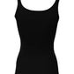 Black Cotton Sleeveless Round Neck Tank Top