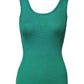 Green Silk Sleeveless Round Neck Tank Top