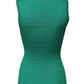 Green Silk Sleeveless Round Neck Tank Top
