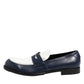 Black White Leather Slip On Loafers Men Dress Shoes