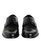 Black Leather Lace Up Derby Men Dress Shoes
