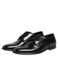 Black Leather Lace Up Derby Men Dress Shoes